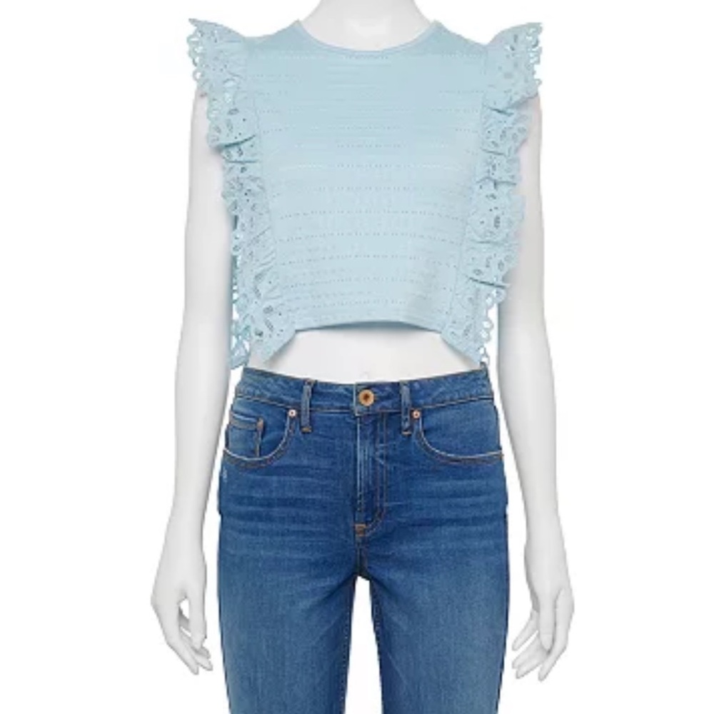 Kohls light blue crop top